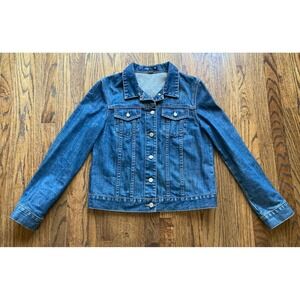 J Crew Denim Jacket Womens Size Medium Blue Trucker Jean Classic